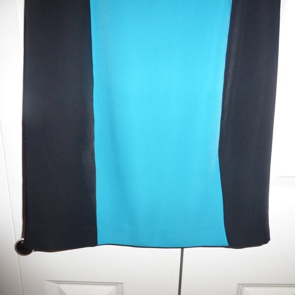BEBE black, white and blue colour block dress with lace accent - Picture 11 of 14